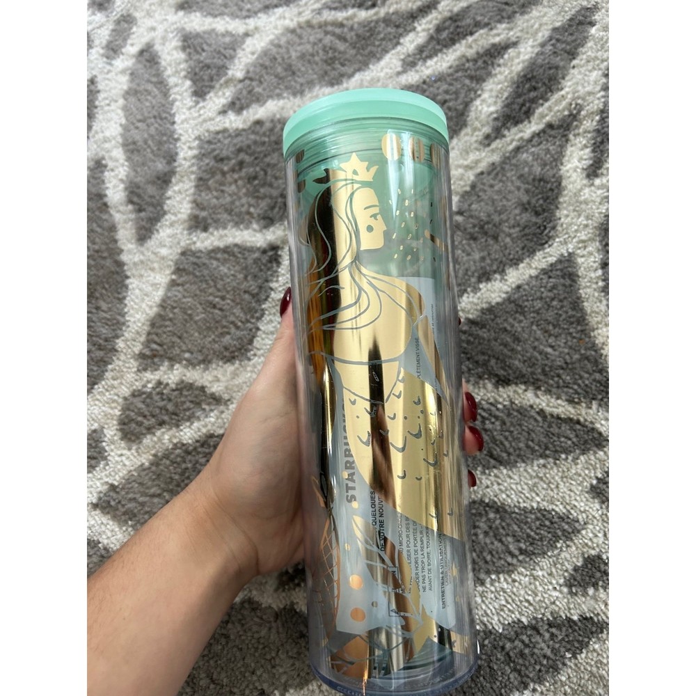 Starbucks Mermaid Siren Golden Mint Tumblr 16 oz
